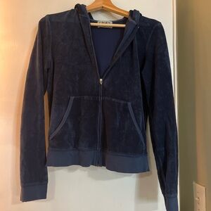 Juicy Couture Navy Terry cloth Zip Hoodie